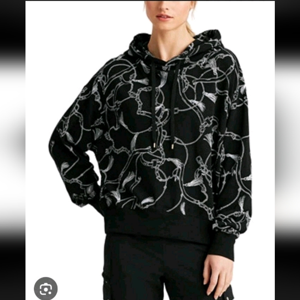 Lauren Ralph Lauren Womens French Terry Cropped Hoodie Size Large Equestrian EUC